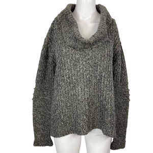 Contact Sweater Womens Sz‎ Medium Cowl Drape Neck Pullover Gray